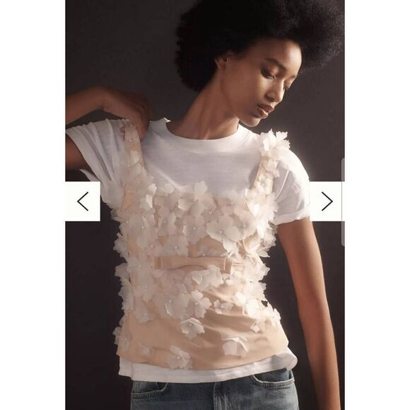 Anthropologie Let Me Be Sleeveless 3D Embellished Blouse Size Small NWT - Picture 4 of 9